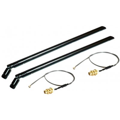 Super Power Supply® 2 x 7dBi RP-SMA Dual Band 2.4GHz 5GHz + 2 x 8in / 20cm U.fl / IPEX Cable Antenna Mod Kit