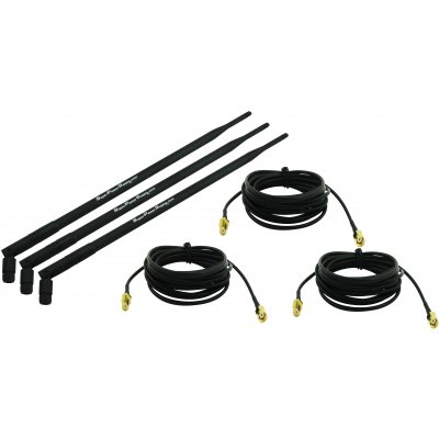 Super Power Supply® 3 x 9dBi 2.4GHz 5GHz Dual Band WiFi RP-SMA Antenna + 3x x 3m/10' RP-SMA Extension Cables for Routers TP-Link TL-WR2543ND