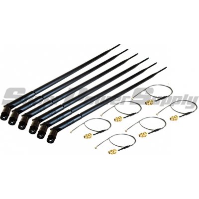 Super Power Supply® 6 x 9dBi RP-SMA Antenna + 6 x 8" U.fl / IPEX Cable Wireless Router Mod Kit for Netgear WNR2200 Network Extension