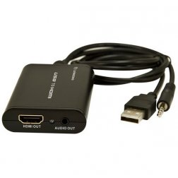Super Power Supply® USB to HDMI HD Adapter Converter with 3.5mm Audio Cable 1080P High Quality Extend Desktop