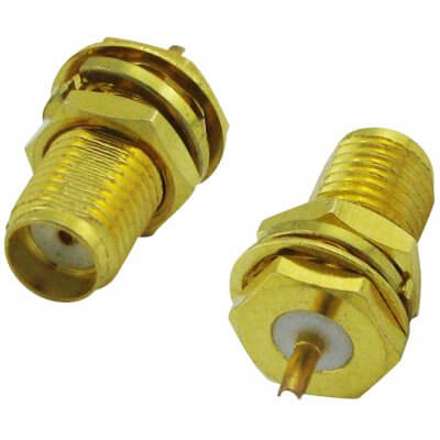 Super Power Supply® SMA Female Plug Center Nut Bulkhead Crimp Solder for RG178 RG196 LMR1000 Cable Adapter RF Connector