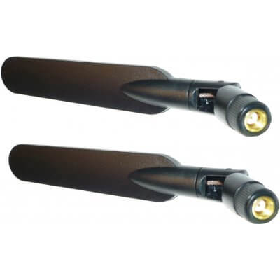 Super Power Supply® 2 x 6dBi 2.4GHz 5GHz Dual Band WiFi RP-SMA Flat Antennas for TP-Link Tl-WN8200ND Wireless Long Range Booster Extension
