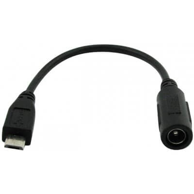Super Power Supply® 5.5x2.1mm (5.5mm 2.1xmm) Female to Micro USB MicroUSB Male Plug Charge Cable Plug