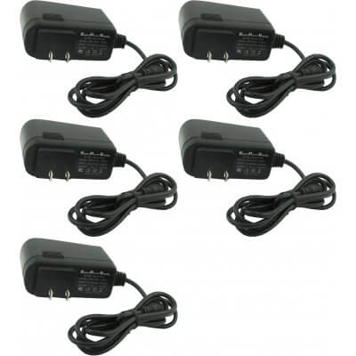 Super Power Supply® AC / DC 12V 1A Switching Adapter CCTV Cameras 5 Pack
